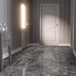 Liberty Floors Agios Scuro - Lustre Stone 8mm High Gloss Laminate Flooring (225703) -Famous Flooring Store agios scuro lustre stone 8mm high gloss laminate flooring 225703 p91933 208578 image