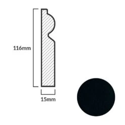 Leader Black Torus Laminate Skirting Board (2.4m) -Famous Flooring Store black torus laminate skirting board 2 4m p84894 191826 image