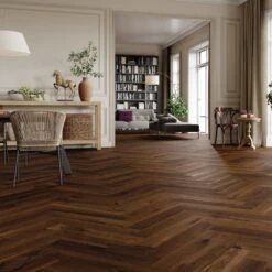 Liberty Floors Chestnut Oak - Manor Herringbone Parquet 14mm Engineered Real Wood Flooring (284294)