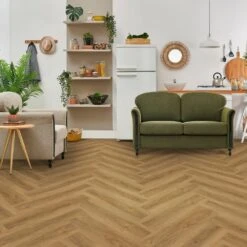 Liberty Floors Cottage Oak - Lifestyle SPC Herringbone 5.5mm Rigid Core Vinyl Flooring (307816)