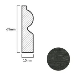 Leader Dark Grey Torus Laminate Skirting Board (2.4m) -Famous Flooring Store dark grey torus laminate skirting board 2 4m p84936 191877 image