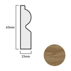 Leader Dark Oak Torus Laminate Skirting Board (2.4m) -Famous Flooring Store dark oak torus laminate skirting board 2 4m p84906 191819 image