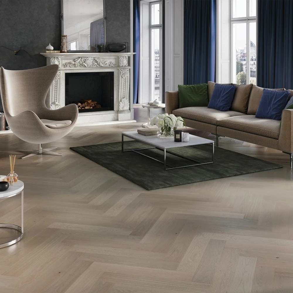 Liberty Floors Grey Mist Oak - Manor Herringbone Parquet 14mm Engineered Real Wood Flooring (249870) 8 Liberty Floors Grey Mist Oak - Manor Herringbone Parquet 14mm Engineered Real Wood Flooring (249870) - Image 6