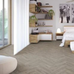 Liberty Floors Grey Oak - Herringbone SPC 5.5mm Rigid Core Vinyl Flooring (219442) 12 Liberty Floors Grey Oak - Herringbone SPC 5.5mm Rigid Core Vinyl Flooring (219442) -Famous Flooring Store grey oak herringbone spc 5 5mm rigid core vinyl flooring 219442 p85858 208717 image