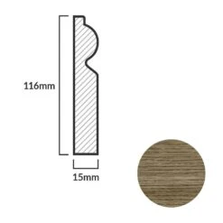 Leader Medium Oak Torus Laminate Skirting Board (2.4m) -Famous Flooring Store medium oak torus laminate skirting board 2 4m p84912 191838 image