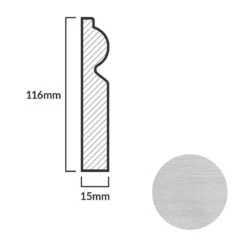 Leader Off-White Torus Laminate Skirting Board (2.4m) -Famous Flooring Store off white torus laminate skirting board 2 4m p84918 191860 image