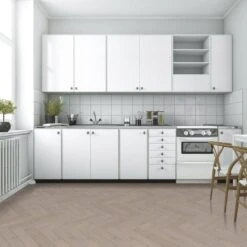 Liberty Floors Pebble Grey Oak - Herringbone Parquet 14mm Engineered Real Wood Flooring (219386) -Famous Flooring Store pebble grey oak herringbone parquet 14mm engineered real wood flooring 219386 p85834 242848 image