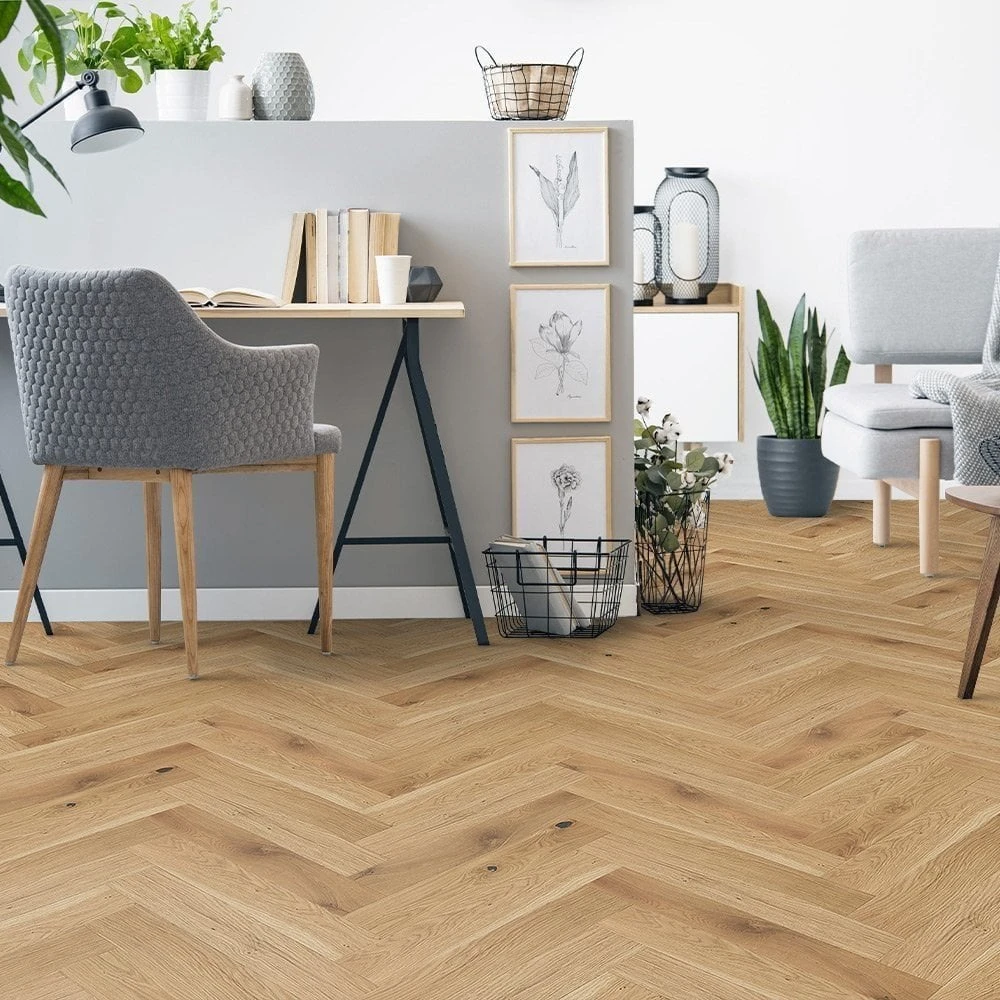 Liberty Floors Toffee Oak - Manor Herringbone Parquet 14mm Engineered Real Wood Flooring (249868) 3 Liberty Floors Toffee Oak - Manor Herringbone Parquet 14mm Engineered Real Wood Flooring (249868)