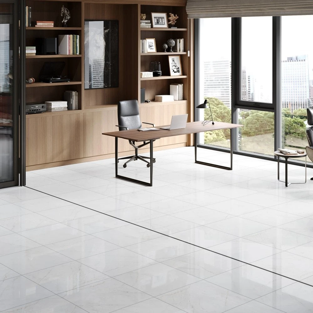 Liberty Floors White Marble - Lustre Plaza 8mm High Gloss Laminate Flooring (222937) 3 Liberty Floors White Marble - Lustre Plaza 8mm High Gloss Laminate Flooring (222937)