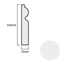 Leader White Torus Laminate Skirting Board (2.4m) -Famous Flooring Store white torus laminate skirting board 2 4m p84888 191792 image